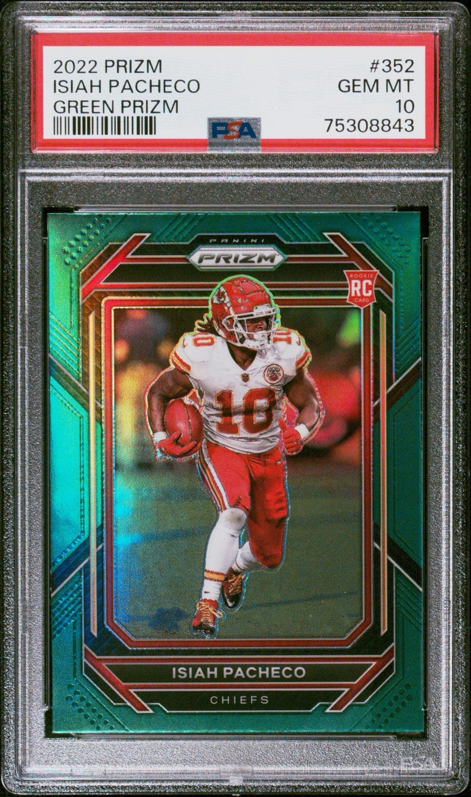 Isiah Pacheco Panini Prizm #352 Green