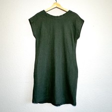 Margot Molyneux Linen Shift Dress XS Green Sleeveless Minimalist Cape Town