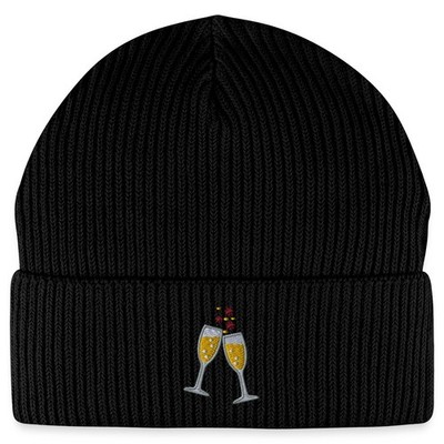Sektgläser Stickerei Bio Fisherman Beanie Mütze