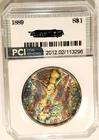 1889-P Gem BU +++ Kaleidoscope Rainbow Color Toned Morgan Dollar