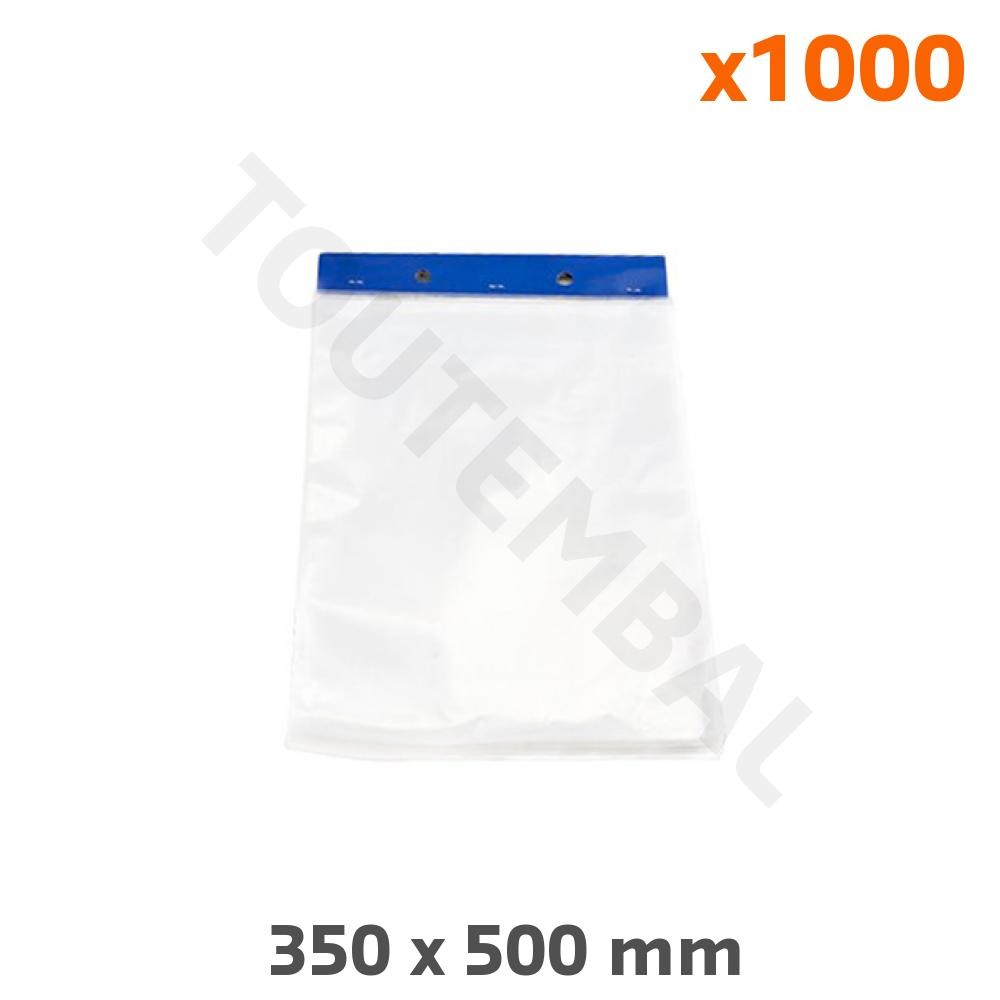 Sac plastique liassé transparent 35 x 50 cm contre la poussière en magasin