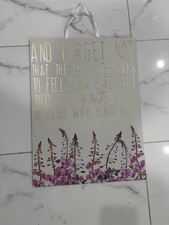 Floral Quote Wall Hanging in White and Pink -...