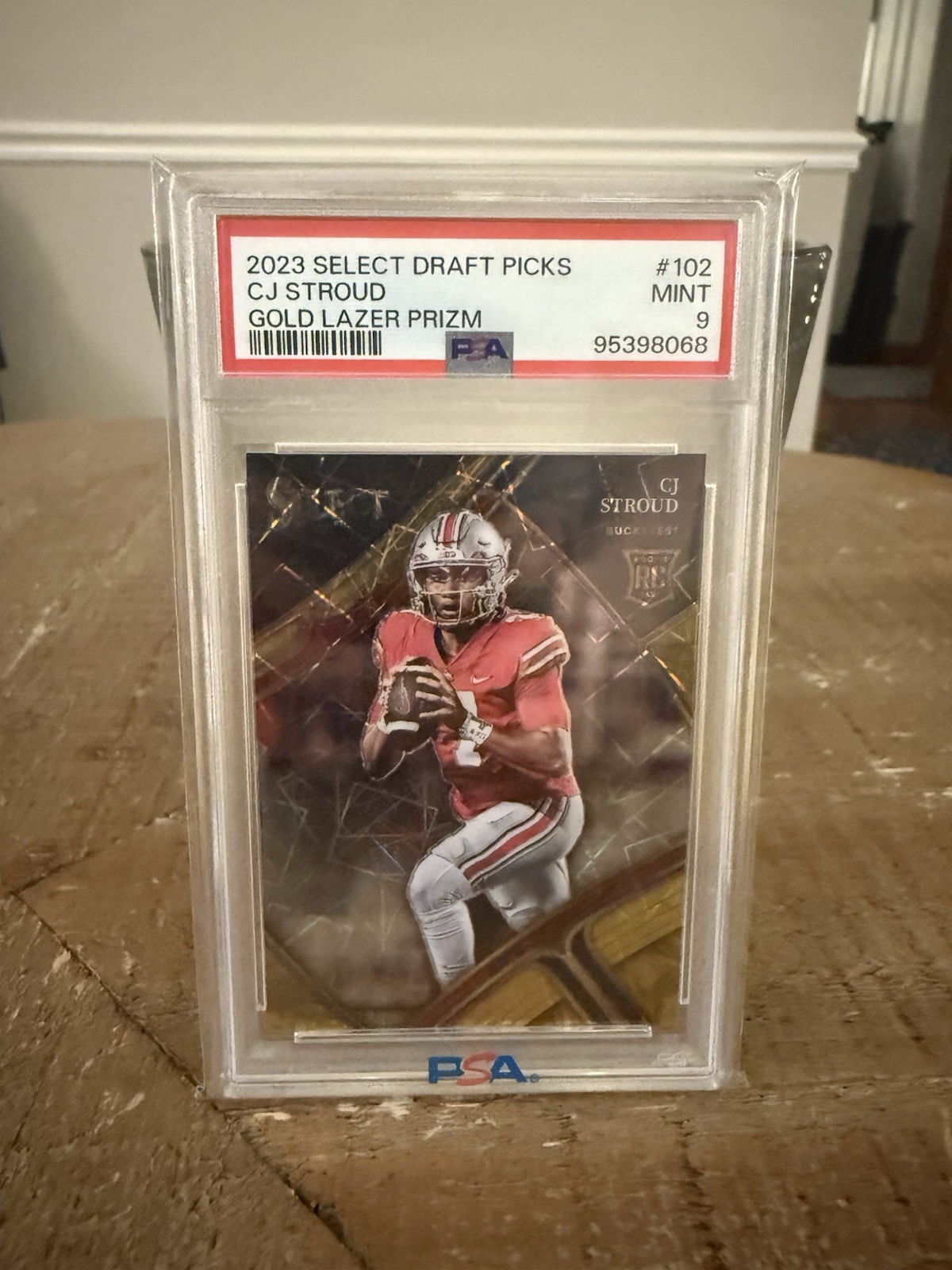 2023 Panini Select Draft Picks Field Level C.J. Stroud #102 Gold Lazer PSA 9