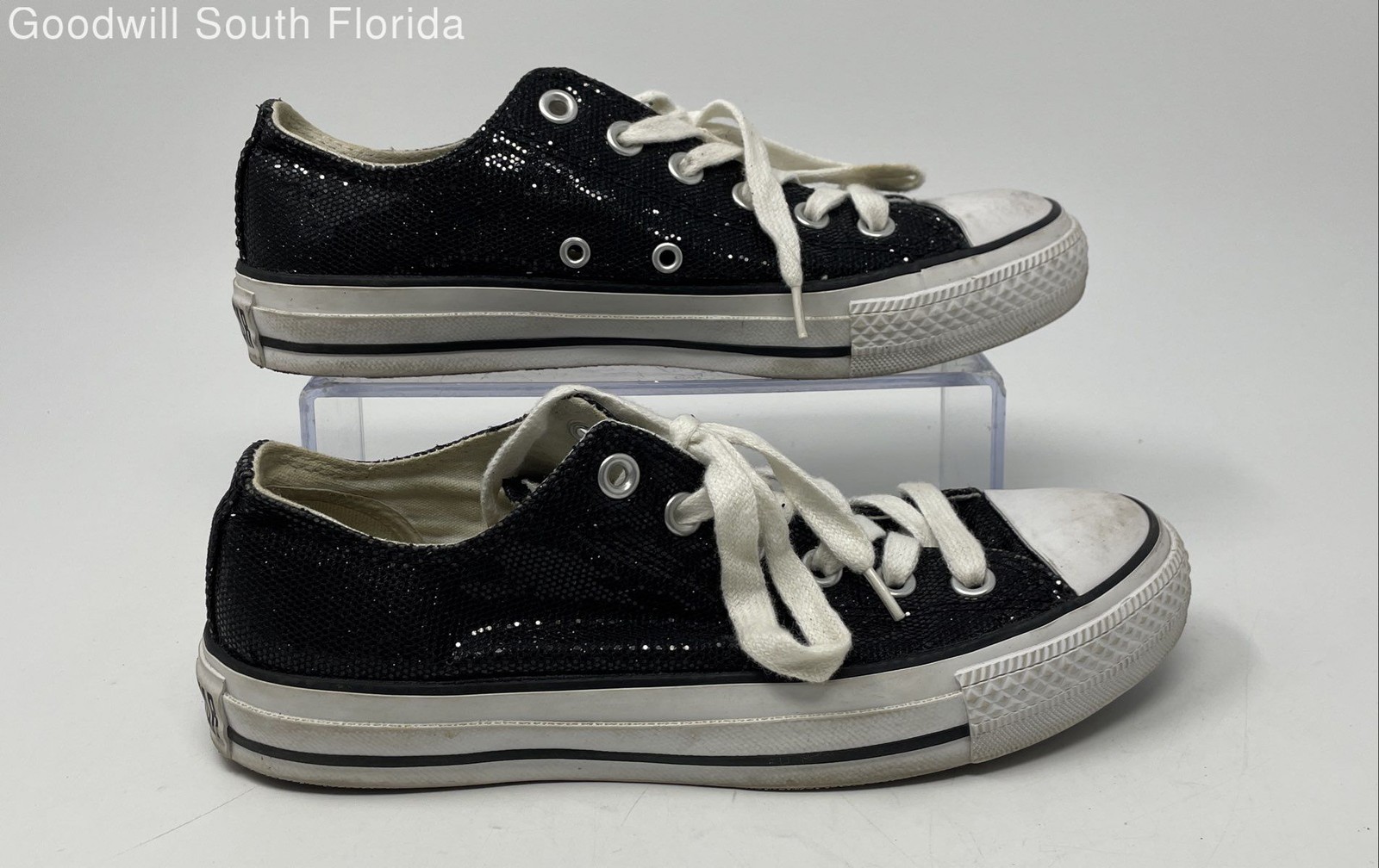 Converse Womens Chuck Taylor All Star 514774F Black Glitter Sneakers Shoes Sz 7 thumbnail 2