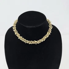 Rare! Vintage Crown TRIFARI Textured Twig Tree Coral Branch Gold-tone Necklace