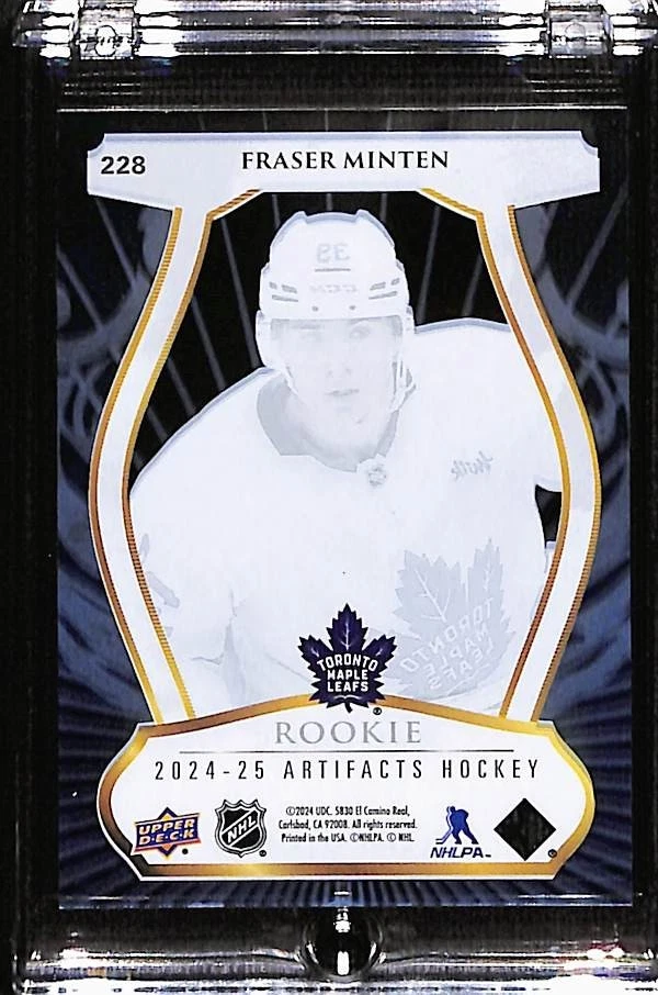 2024-25 Upper Deck Artifacts Fraser Minten Clear Cut Rookie Update RC Bruins - Image 3 of 4