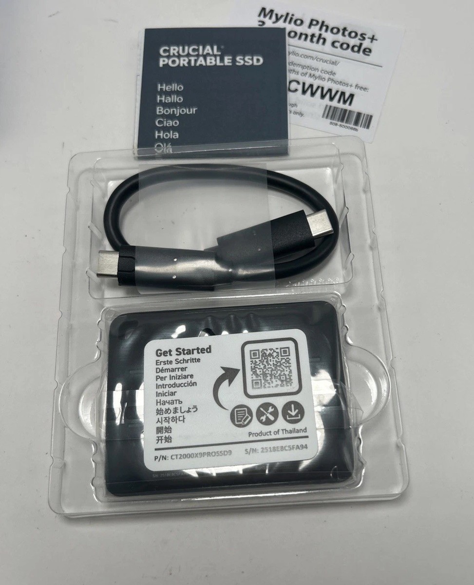 Crucial X9 Pro 2TB USB-A Portable External SSD (CT2000X9PROSSD9