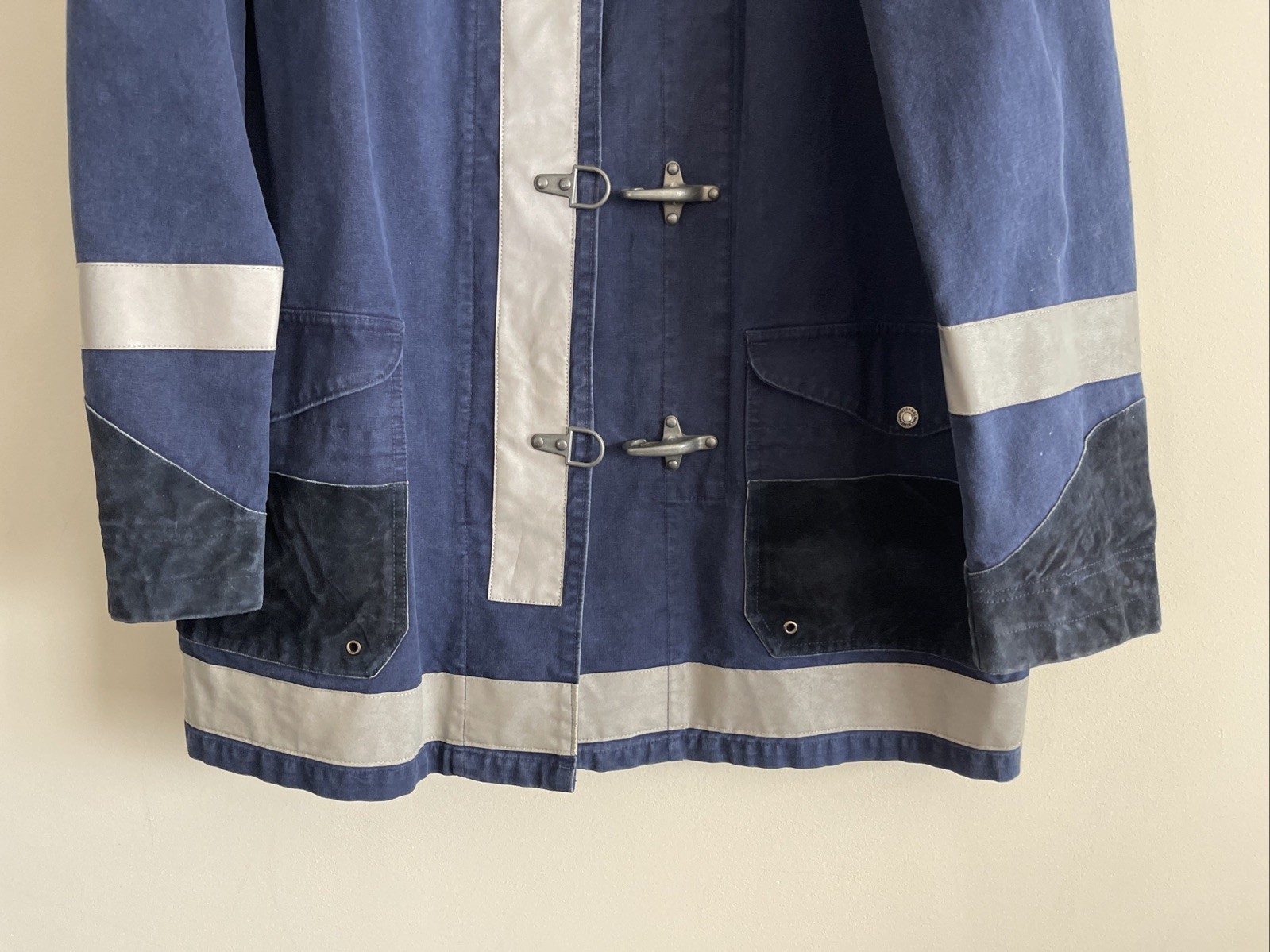 Ralph Lauren Men 1993 Vintage Rare Toggle Silver Clasp Fireman’s Coat /Jacket L image 4