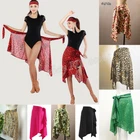 Latin Dance Skirt Floral Dance Dress Hip Scarf Waist Scarf Ballroom Practice New