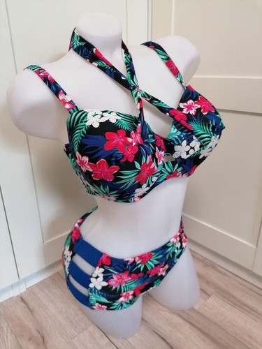 Vorgeformter Bügelbikini Gr. 40 80E Floral Neu Rainbow BonPrix - Bild 3 von 5
