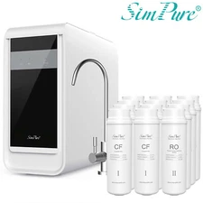 SimPure Q3-600GPD 7Stage Tankless Reverse Osmosis Water Filter System Under Sink
