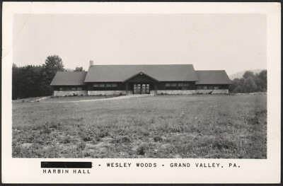 Harbin Hall at Wesley Woods, Grand Valley, PA. RRPPC Unposted Postcard VTG