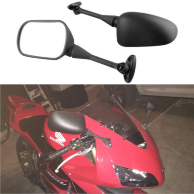 Black Long Stem Rear View Mirrors For Honda CBR 600RR 03-19