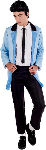 Mens 50s Light Blue Teddy Boy Suit Costume Adult 1950s Rock N Roll Outfit