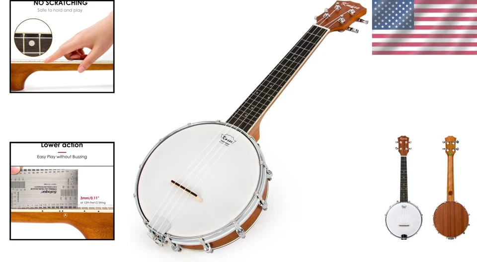 4-String Banjo Ukulele with Advanced Tuner - Perfect for Beginners to Master - Image 2 of 4