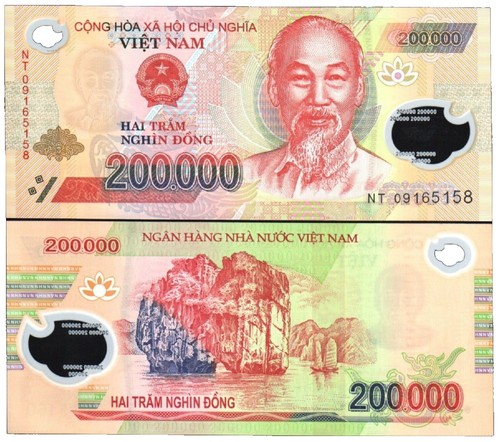 200,000 Vietnamese Dong - One 200K VND Polymer Banknote (XF-AU) | eBay