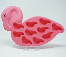 Ice Cube Tray Flamingo Jello Chocolate Candy Cake Decorating Mold Luau Summer 