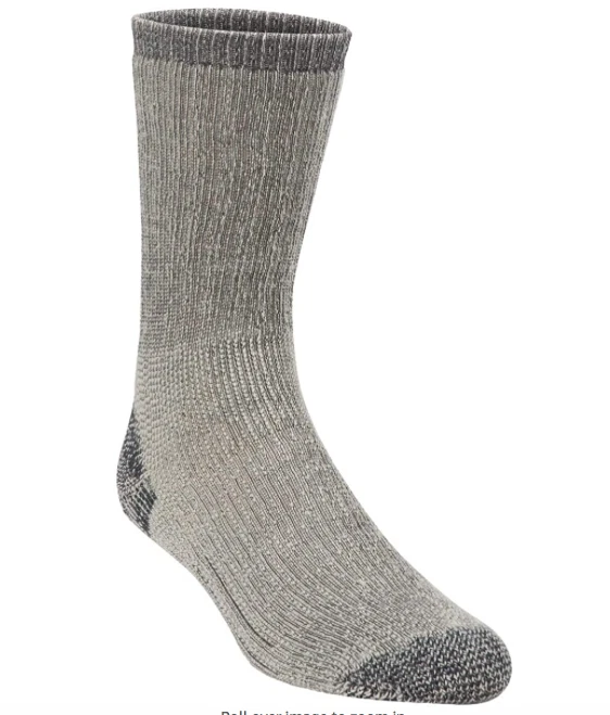 2 Pair Hiwassee Trading L Medium Weight Merino Wool Crew Socks