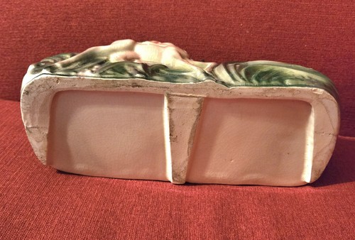 Vintage Brush McCoy Pottery Flower Planter Vase Pink Fawn deer gazelle 1950's - Picture 4 of 6