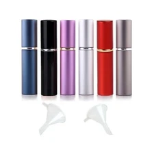 Mini Refillable Perfume Spray Bottles 6 Pcs 6ml Capacity Containers 2 Funnels