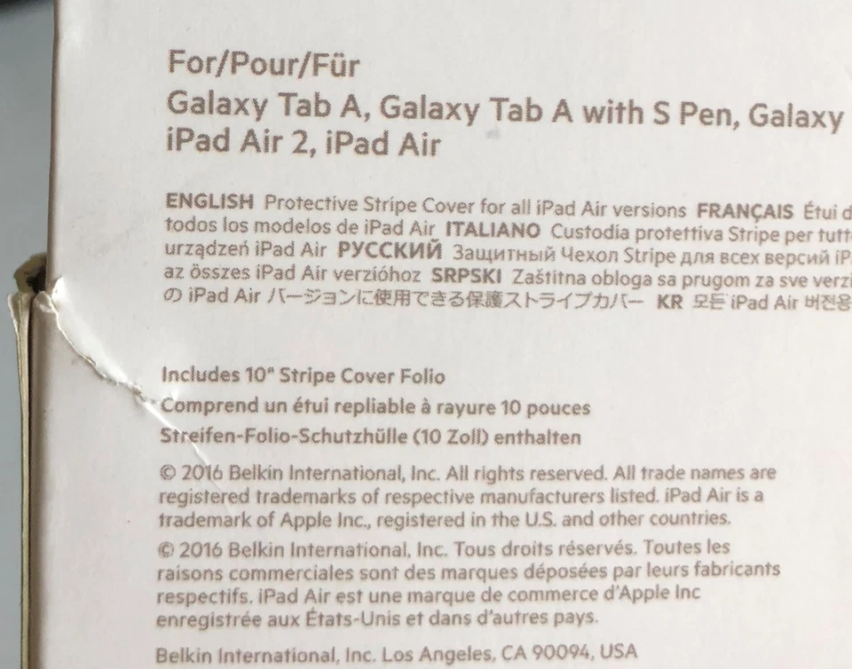 Belkin Universal 10" Twin Stripe Flip Cover For iPad Air and Air 2, Galaxy Tab A - Image 3 of 4