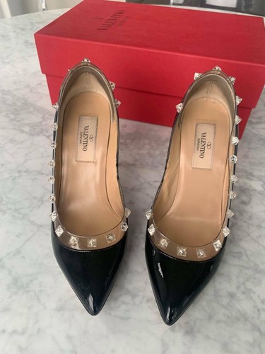 Valentino black patent clear rockstud Size 35 | eBay