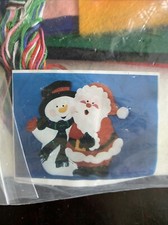 Santa  Snowman Felt Applique Wallhanging Kit Design Works NIP