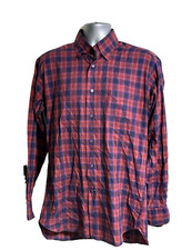 Robert Talbott Classic Button Up Shirt Mens Size M Multicolor Plaid Long Sleeve
