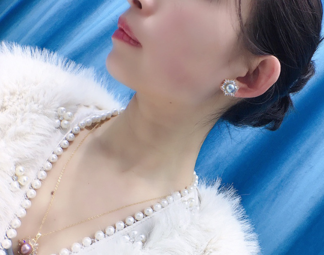 Pair of 11mm natural south sea genuine gold pearl earring 27-kdAAA  