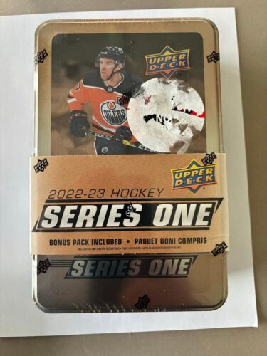 2022-23 NHL Upper Deck Series 1 Hockey Factory Sealed Tin Box - Picture 1 of 3