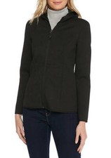 New Gerry Black Zip Front Hooded Women Coat Jacket Size M