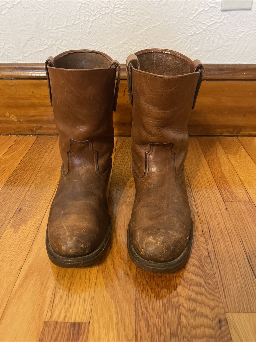 Genuine Vintage L.L. Bean Pecos Roper Pull-On Boots Brown Full