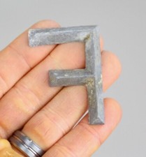 Vintage metal Letter F alphabet industrial initial craft marquee sign name badge