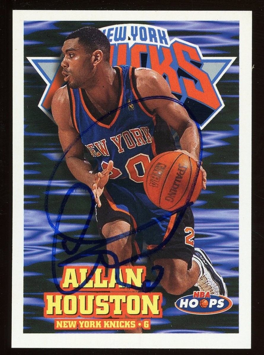 1997-98 NBA Hoops ALLAN HOUSTON Signed Card autograph AUTO KNICKS 