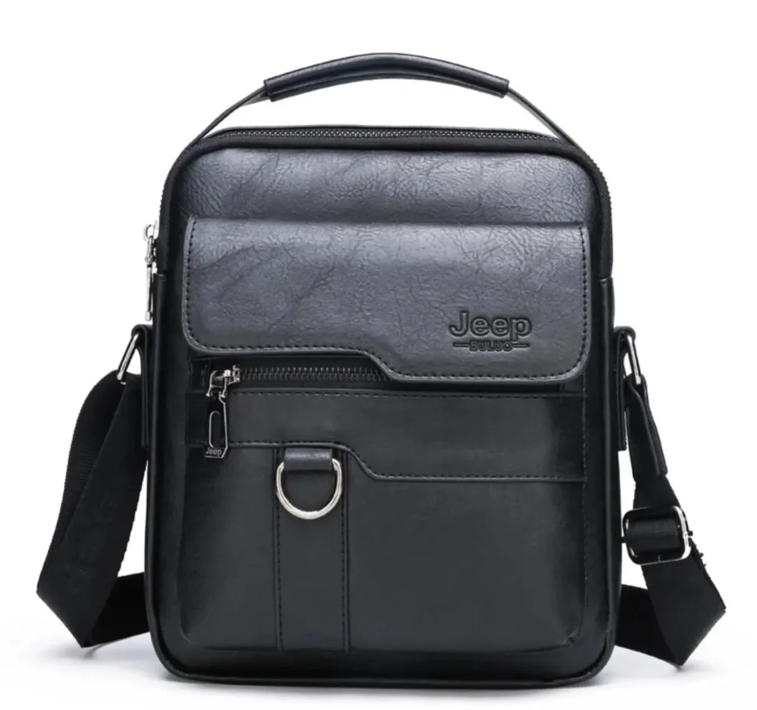 BORSELLO UOMO TRACOLLA JEEP (NERO,MARRONE CHIARO)