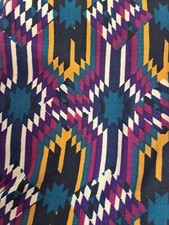 LuLaRoe One Size Leggings Purple Teal White Black Gold Burgundy Aztec Print