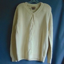 Michael Kors Cream Thick Cotton Men's V-Neck Sweater L