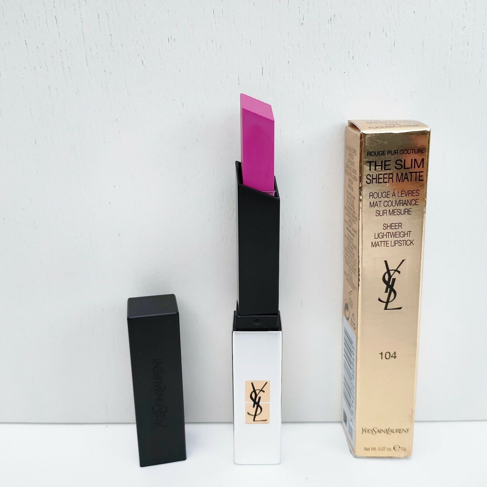 YSL Rouge Pur overseas Couture THE online shop SLIM Sheer #104 Lipstick Fuchsi Matte