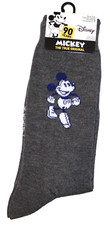 Disney Mickey Mens Gray Mickey Mouse Combed Cotton Socks NWT 20 Size 6-12