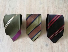 Lotto 3 Cravatte Seta da collezione Anni 60 Bellissime introvabili Made In Italy