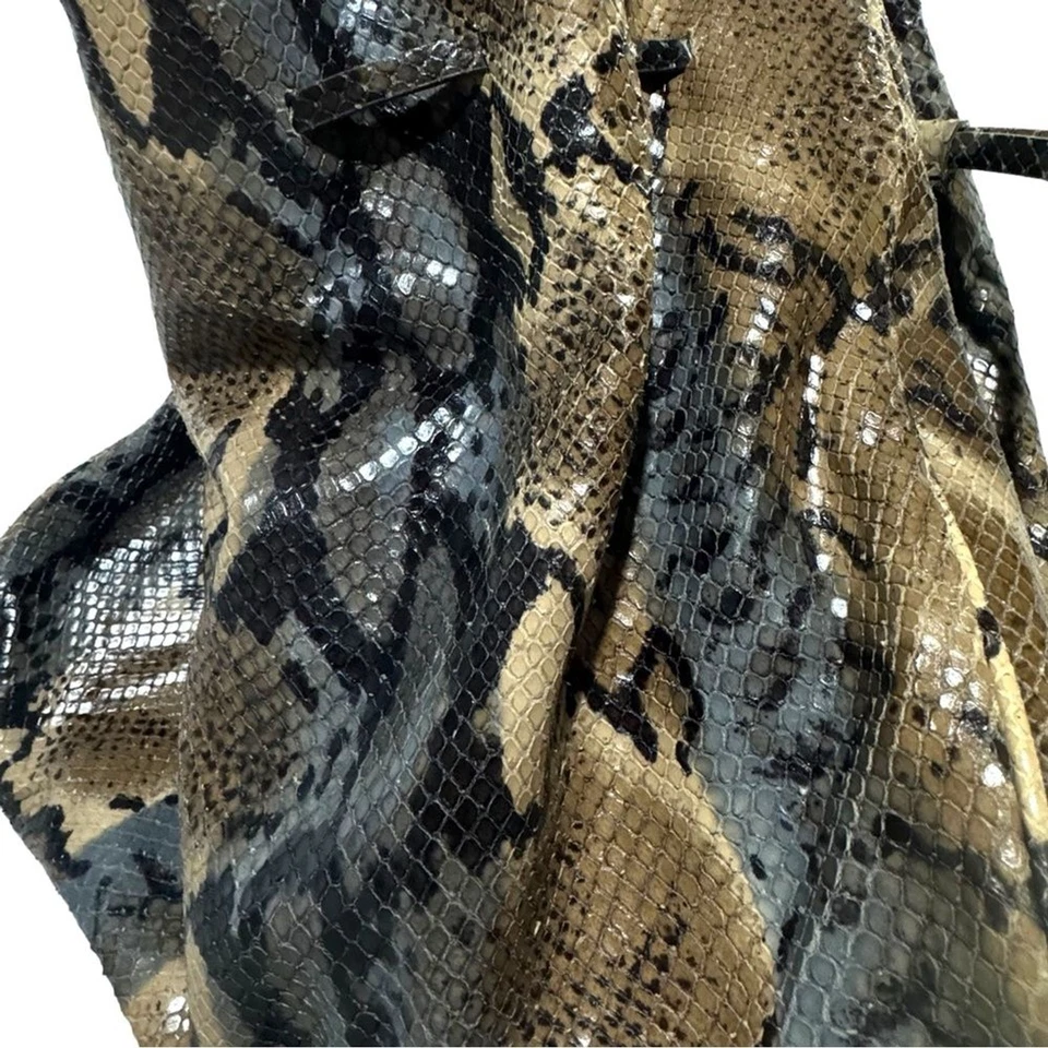 Bolso de Hombro Ann Taylor Cartera Cuero Piel de Serpiente Estampado Animal Excelente Con Y2K Foto 4 de 4