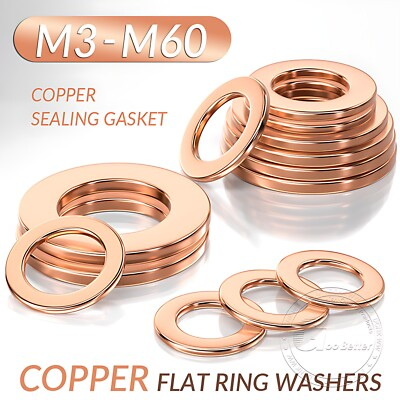 #ad Copper Sealing Washers Metric M3 M4 M5 M6 M7 M8 M10 M12 M60 Sump Plug Washer $77.10