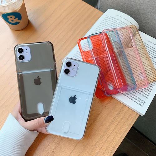 Case For iPhone 14 13 12 11 Pro Max XR XS 8 Soft TPU Card Slot Back Bumper Cover - Zdjęcie 3 z 14
