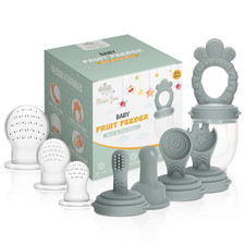 Baby Fruit Feeder Set Bpa-Free Silicone Fresh Food Feeder with 3 Replacement T