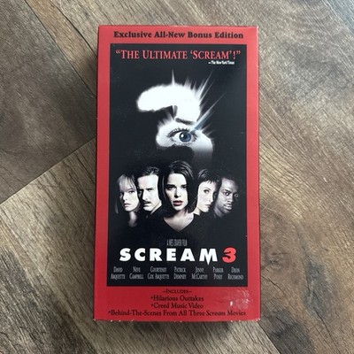 Scream 3 (VHS, 2000) Red Box Bonus Edition 90s Horror Ghostface