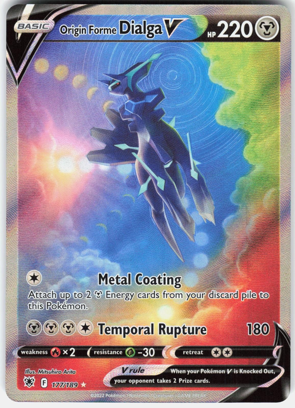 Pokemon Origin Forme Dialga V 177/189 Ultra Rare Astral Radiance Pokemon NM