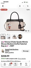   Disney X Kate Spade Minnie Mouse Medium Duf...
