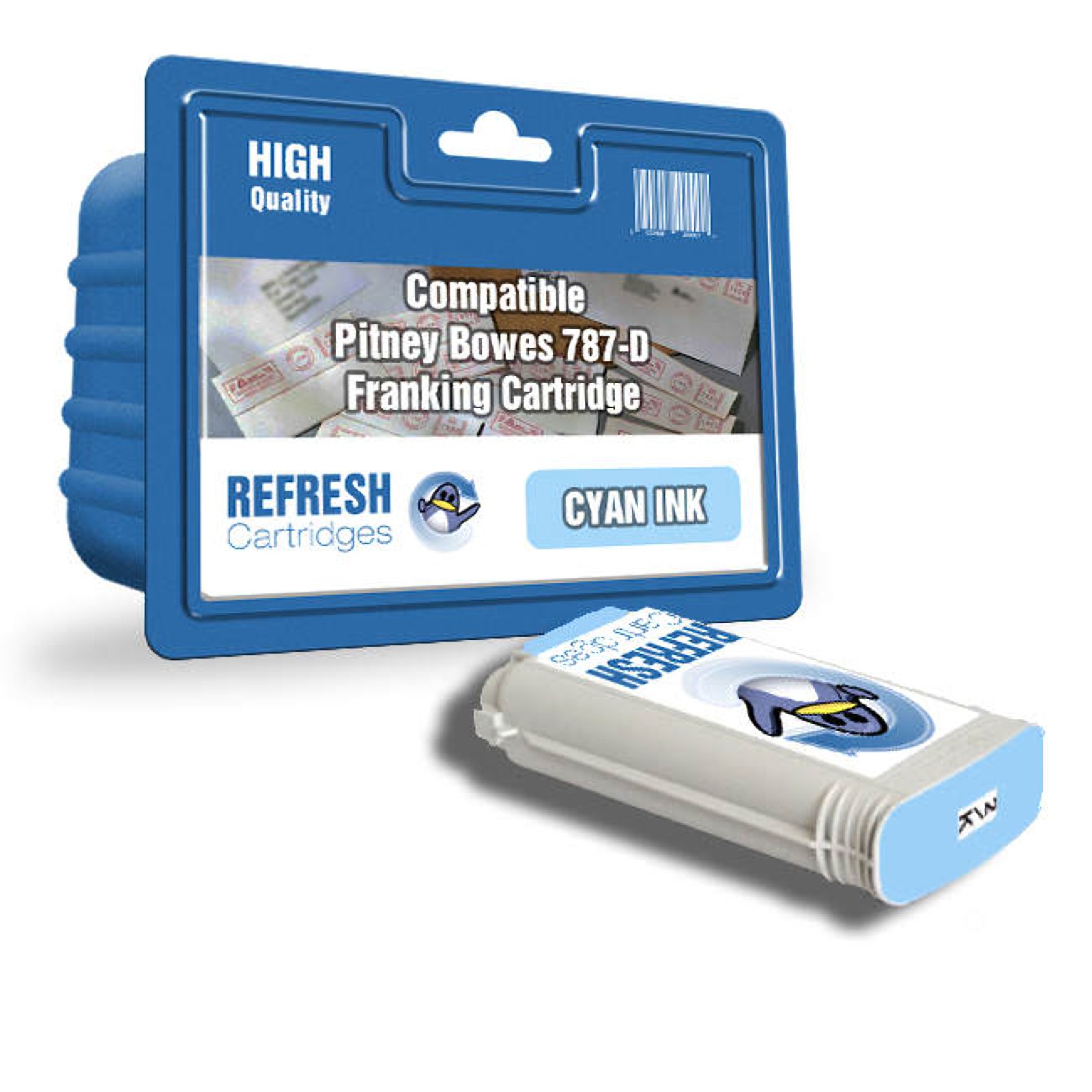 Refresh Cartridges Cyan 787D Ink Compatible With Pitney Bowes Printers