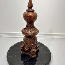 Vintage Style Faux Wood Finial Resin Turned Architectural Farmhouse Decor 11”