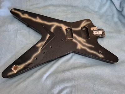 RARE Dean BBolt ML Electric Guitar Body Black Lightning Bolts Dimebag Darrell